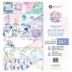 Bloc papeles Prima Marketing Watercolor Floral 12x12