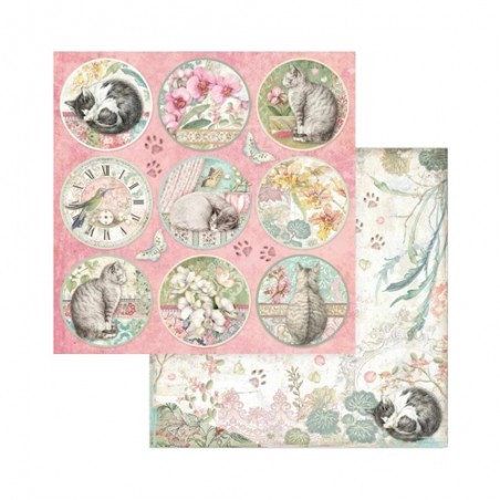 COLECCIÓN STAMPERIA ORCHIDS AND CATS 12"X12"