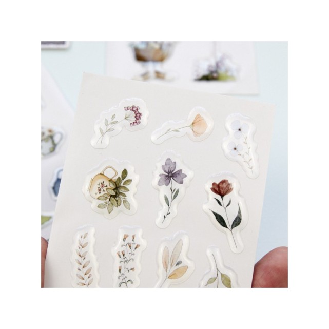 PEGATINAS MICHIS - UN JARDÍN DE FLORES