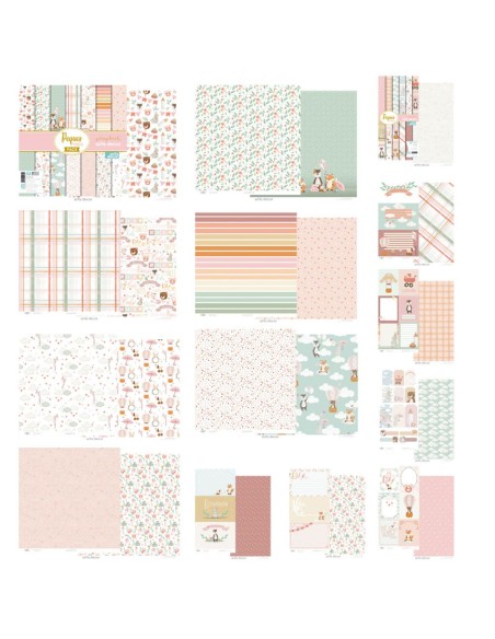 COLECCION PAPEL SCRAP 12"x12" BEBÉ ''PEQUES ROSE''