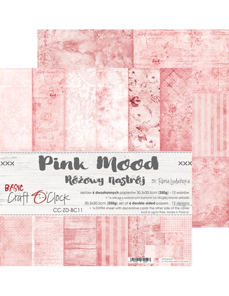 COLECCIÓN PAPEL 12"X12" BASICOS - PINK MOOD