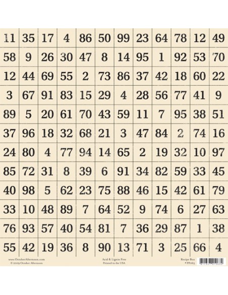 PAPEL OCTOBER AFTERNOON - RECIPE BOX