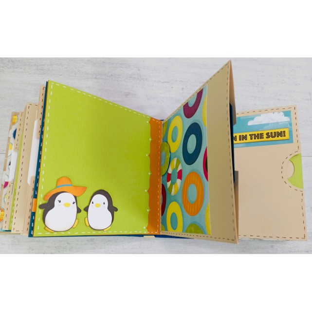 ÁLBUM SCRAP - "PINGÜINOS EN LA PLAYA"