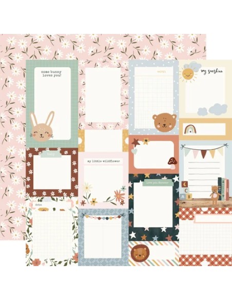 PAPEL "JOURNAL ELEMENTS" BOHO BABY 12"x12"