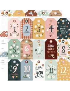 PAPEL "TAGS" BOHO BABY 12"x12"